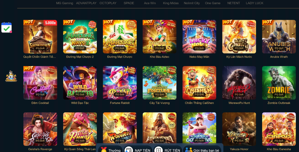 Kho game hơn 1000 trò chơi cá cược đủ thể loại