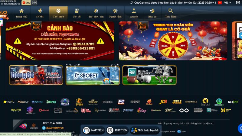 Trang cá cược bóng đá Alo789 hợp tác với nhiều nhà cung cấp uy tín