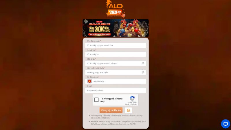 Đăng ký tài khoản tại Alo789 để tham gia cá cược bóng đá