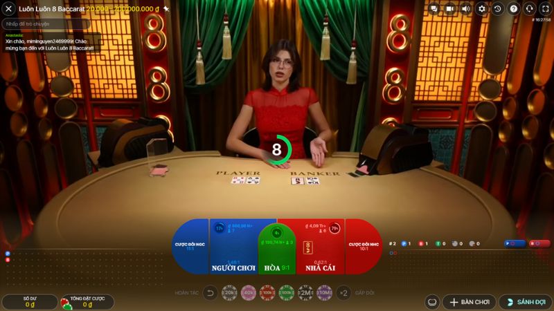 Trải nghiệm chơi Baccarat Livestream cùng dealer người thật