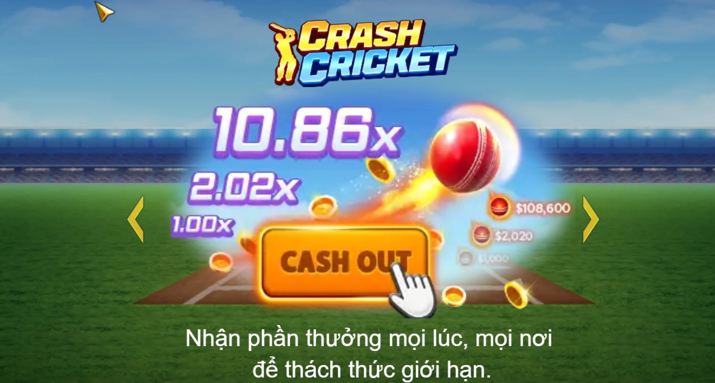 Nổ hũ Crash Cricket là trò chơi crash game độc đáo lấy chủ đề cricket